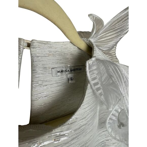 Marisa Baratelli Thai Silk Ruffle Top Sz. 6 - Picture 4 of 5